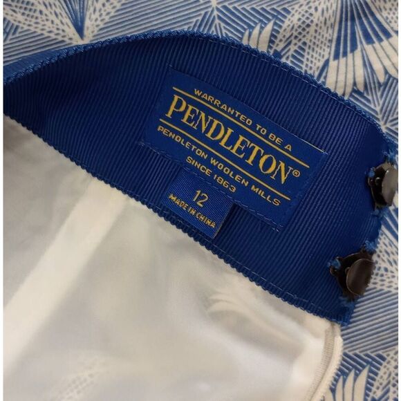 Pendleton silk flare, circle skirt. Blue and white. Size 12 - Picture 5 of 7